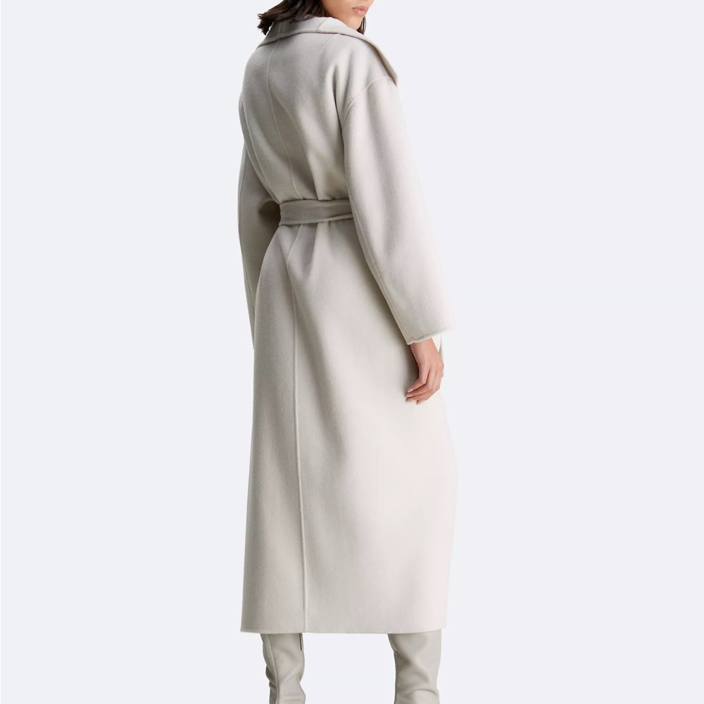 Calvin Klein 100% Wool Belted Wrap Coat - Picture 5 of 9